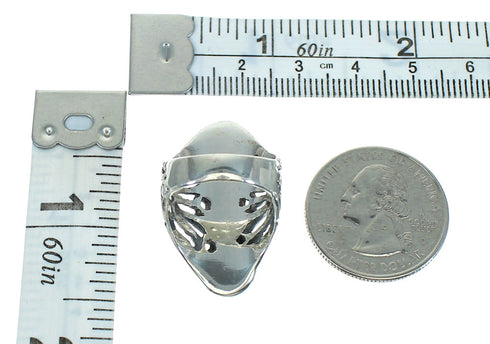 Turquoise And Coral Sterling Silver Southwest Ring Size 6-1/4 WX74846